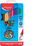 Creioane colorate Color Peps Star cutie metal 12 culori/set, Maped