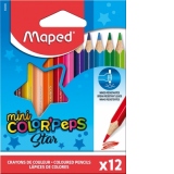 Creioane colorate Color Peps Star Mini 12 culori/set, Maped