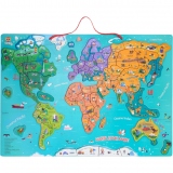 Harta lumii - puzzle magnetic (limba romana)