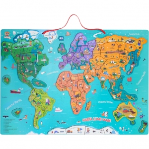 Harta lumii - puzzle magnetic (limba romana)