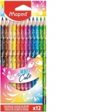 Creioane colorate Mini Cute 12 culori/set, Maped