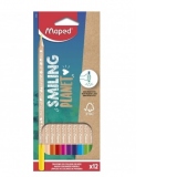 Creioane Colorate, Smiling Planet, 12 culori/set, FSC, Maped