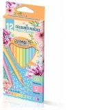 Creioane colorate pastel, 12 culori/set, S-Cool