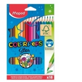 Creioane Colorate, Color Peps Star, 18 culori/set, FSC, Maped