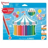 Creioane colorate, Color Peps, My First Jumbo, 24 culori/set, FSC, Maped
