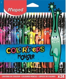 Creioane colorate Color Peps Monsters 24 culori/set, Maped