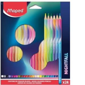 Creioane colorate Nightfall 24 culori/set, Maped