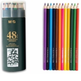 Creioane colorate hexagonale, ulei pastel, cutie cilindrica din carton premium, 48 culori/set, M&G