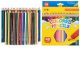 Creioane colorate hexagonale, 48 culori/set, M&G