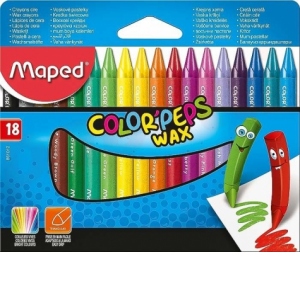 Creioane cerate colorate Color Peps Mini Wax, 18 culori/set, Maped