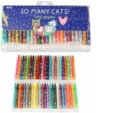 Creioane cerate Twistable, So many cats, ambalaj PVC, 48 culori/set, M&G