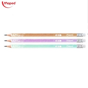 Creion cu guma, HB, Black Peps Deco Glitter, Maped