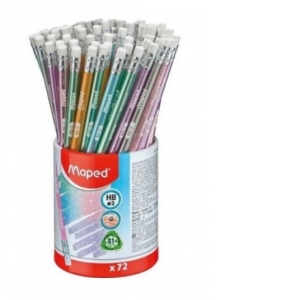 Set creion cu guma, HB, Black Peps Deco Glitter, 72 bucati/borcan, Maped
