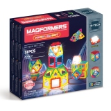 Joc magnetic de constructie Magformers Neon Led Set - Lumini de Neon, 31 piese