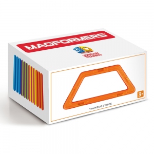 Joc magnetic de constructie Magformers Trapezoid Set - 12 piese in forma de trapez