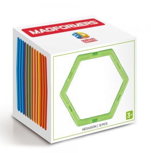 Joc magnetic de constructie Magformers Hexagonal Set - 12 piese in forma de hexagon