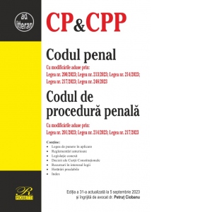 Codul penal. Codul de procedura penala. Editia a 31-a, actualizata la 5 septembrie 2023