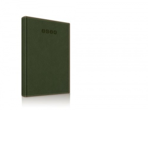 Agenda datata 2024, Premium Deluxe Alghero, format A5, 352 pagini, culoare verde cu margine argintie