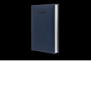 Agenda datata 2024, Premium DeLuxe Alghero, format A5, 352 pagini, culoare albastru cu margine argintie