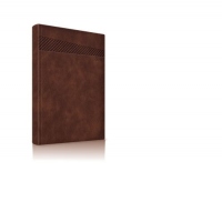 Agenda datata 2024, Premium Deluxe Chiavenna, format A5, 352 pagini, culoare maro cu margine aurie