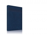Agenda datata 2024, Premium DeLuxe Chiavenna, format A5, 352 pagini, culoare albastru cu margine aurie