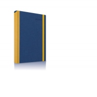 Agenda datata 2024, Premium DeLuxe Borneo, format A5, 352 pagini, culoare albastru/galben