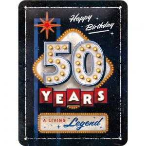 Placa metalica 15x20 - 50 Years Birthday