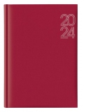 Agenda Artibest, A5, datata, hartie offset alb, coperta rosie 2024