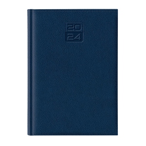 Agenda Dakota, A5, datata, hartie ivory, coperta albastru navy 2024