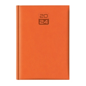 Agenda Dakota, A4, datata, hartie ivory, coperta orange 2024