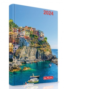 Agenda datata 2024, format A5, 352 pagini, motiv Cinque Terre