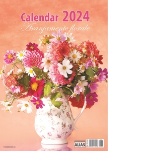Calendar de perete 2024, 12 file: Aranjamente florale