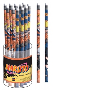 Creion negru cu radiera, HB, Naruto, diverse modele, la bucata