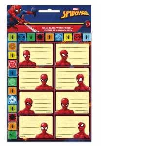 Etichete scolare autodezive, Spiderman, set 16 buc