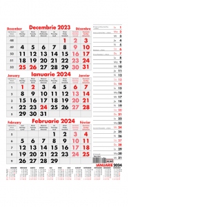 Vezi detalii pentru Calendar triptic cu planner 2024, 12 file