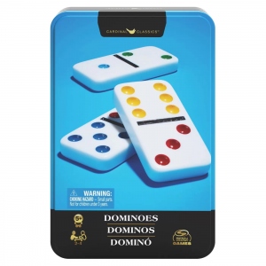 Joc Domino in cutie de metal, colorat