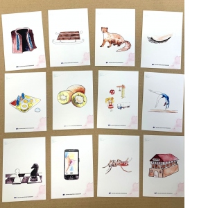 Set 140 cartoline pentru uz scolar, diverse imagini, format 13 x 9 cm