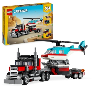 LEGO Creator - Camioneta cu platforma si elicopter