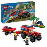 LEGO City - Camion 4X4 si barca de pompieri