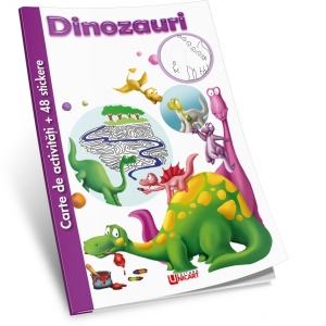 Dinozauri. Carte de activitati + 48 de stickere Carte Școlară