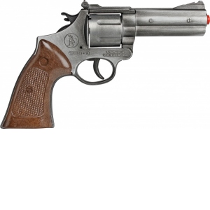 Jucarie Revolver politie Magnum, 12 capse, die-cast metal si plastic