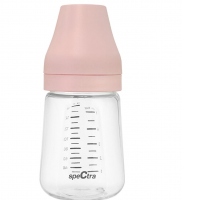 Biberon PA anticolici premium cu tetina S, roz (160 ml)