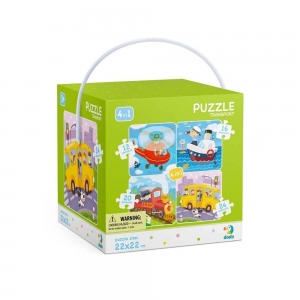 Puzzle 4 in 1 - Vehicule (12, 16, 20, 24 piese)