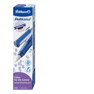 Stilou Pelikano, penita F pentru dreptaci, grip ergonomic, culoare albastru