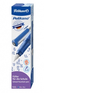 Stilou Pelikano, penita L pentru stangaci, grip ergonomic, culoare albastru