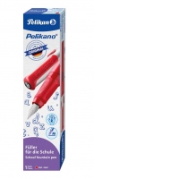 Stilou Pelikano, penita M pentru dreptaci, grip ergonomic, culoare rosu