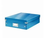 Cutie depozitare Leitz WOW Click & Store Organizer, carton laminat, medie, usor de asamblat, albastru