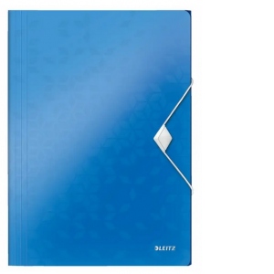 Mapa cu elastic Leitz WOW, PP, A4, 150 coli, albastru