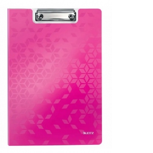 Clipboard Leitz WOW, dublu, polyfoam, A4, 100 coli, roz