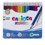 Creioane colorate Aquarell 24/set, in cutie metalica